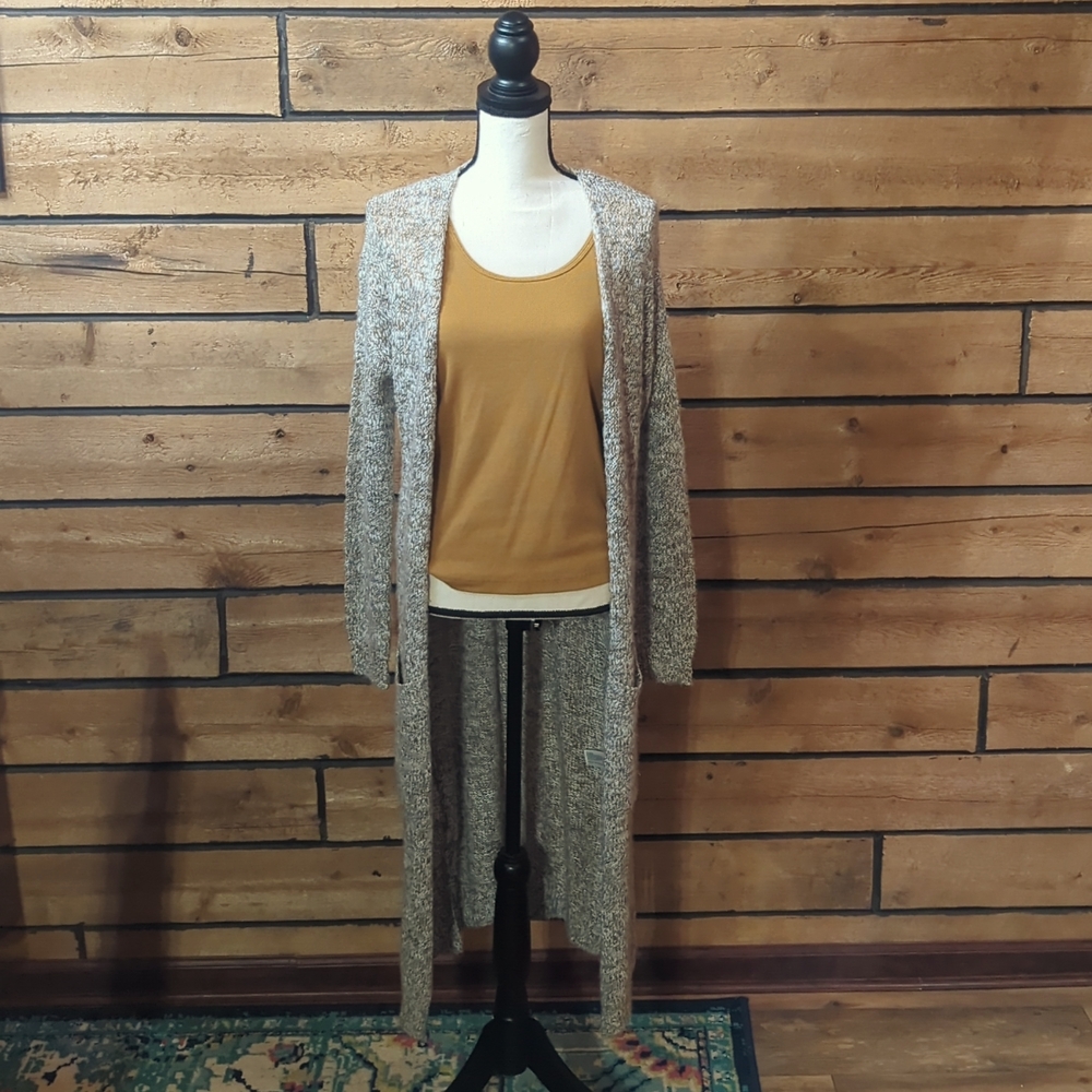 Women's XL long tan cardigan